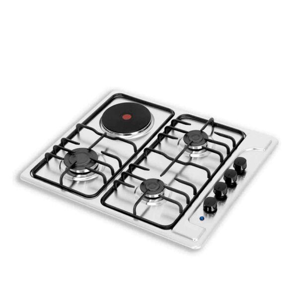 Estufa Challenger de Empotrar de 58.5x51 cm  3 puestos gas y 1 eléctrico en inox 120v