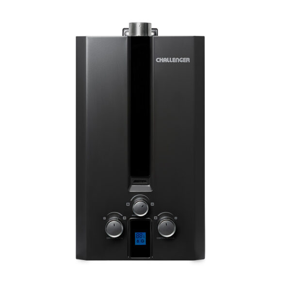 Calentador de Agua Challenger 6 litros Tiro Forzado de Paso a Gas Natural Negro