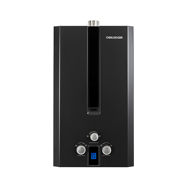 Calentador de Agua Challenger 10 litros Tiro Forzado de Paso a Gas Natural Negro