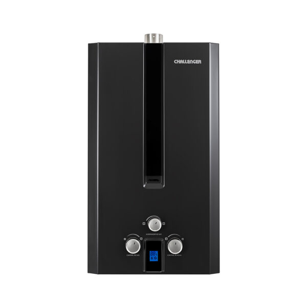 Calentador de Agua Challenger 12 litros Tiro Forzado de Paso a Gas Natural Negro
