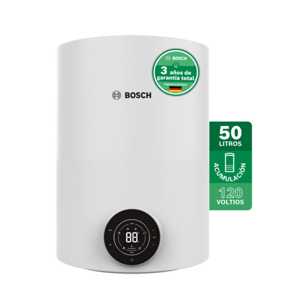 Calentador de Agua de Acumulación Eléctrico Bosch 50 Litros 13.8 Galones 120v Smart Tank