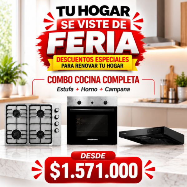 Combo Cocina Completa: Estufa + Horno + Campana